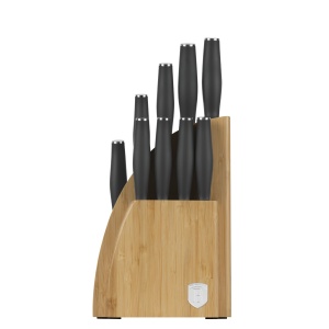 Set cutite 10 piese Antracite Berlinger Haus BH 2758, stativ lemn, gri