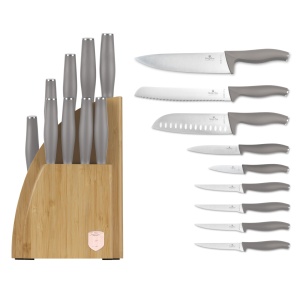 Set cutite 10 piese, stativ Taupe Berlinger Haus BH 3122