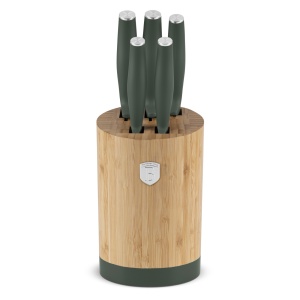 Set cutite 6 piese, cu suport bambus Green Matte Collection Berlinger Haus BH 2757 - Img 2