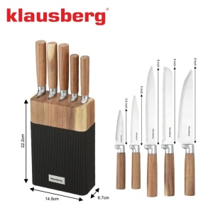 Set cutite cu suport 6 piese Klausberg KB-7981 - Img 3