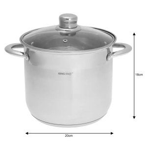 Set oale din inox cu capace, 20/22/24 cm, 5.6/7.2/9 L Kinghoff KH4310 - Img 5