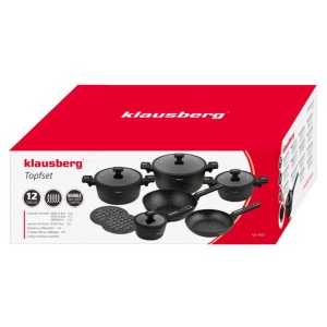Set oale marmorate cu capace 12 peise Klausberg KB-7968, negru - Img 4