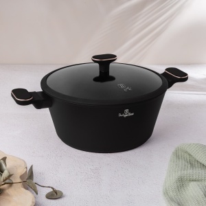 Set oale si tigai 15 piese Black Rose Berlinger Haus BH 8363, negre, înveliș antiaderent titan, compatibile inducție - Img 2