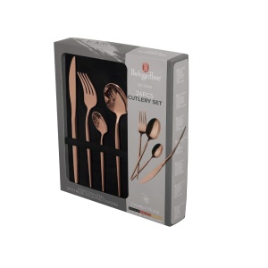 Set tacamuri 24 piese, 6 persoane, rose lucios Berlinger Haus BH 3068, inox
