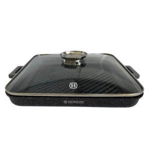 Tava marmorata grill cu capac, 34 CM, patrata, Herzog HR 5233 - Img 1