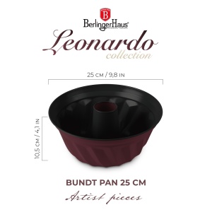 Tava pentru bundt 25 cm Leonardo Berlinger Haus BH 7996, antiaderenta, visiniu