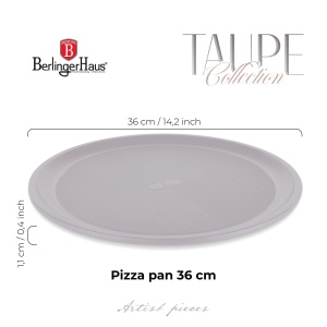 Tava pizza 36 cm Taupe Berlinger Haus BH 7925, antiaderenta, gri