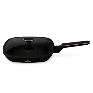 Tigaie grill cu capac 28 cm Black Rose BH 8355, negru mat, compatibila cu toate tipurile de plite, inclusiv inductie - Img 2