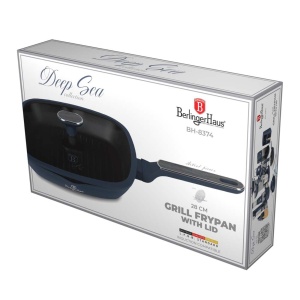 Tigaie grill cu capac Deep Sea Berlinger Haus BH 8374, albastru mat, compatibila cu toate tipurile de plite inclusiv inductie - Img 9
