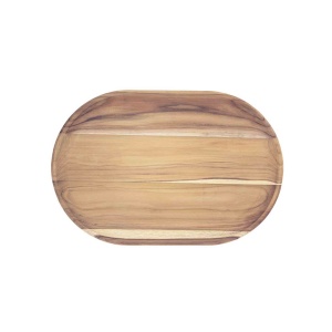 Tocator oval din lemn de tec 47.5x31.5x1.8 cm Churrasco Tramontina 13527351, fabricat in Brazilia - Img 1