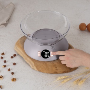 Cantar de bucatarie cu bol 5 kg Taupe Berlinger Haus BH 9616