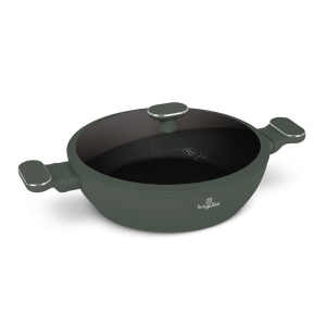 Cratiță cu capac 28 cm – Berlinger Haus Green Matte BH 8163, verde mat, antiaderentă titan, compatibilă inducție