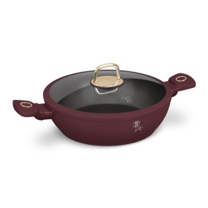 Cratita cu capac 28 cm 3.8 L Leonardo Collection Berlinger Haus BH 8038, visiniu mat, antiaderenta, compatibila inductie - Img 2