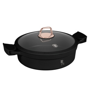 Cratiță cu capac 28 cm, 4.2L – Berlinger Haus Black Rose Collection BH 1455, antiaderentă, cu mânere de silicon detașabile, design elegant