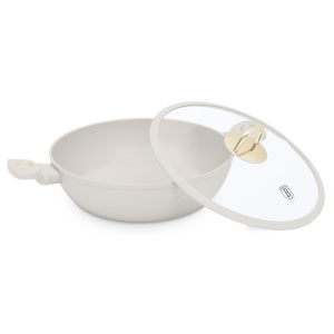 Cratita cu capac 30 cm, 4,5L Sahara Berlinger Haus BH 8069, antiaderenta, crem