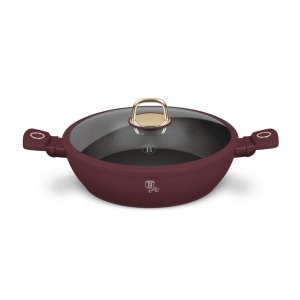 Cratita cu capac 30 cm 4,5L Leonardo Collection Berlinger Haus BH 8039, visiniu mat, mancarea nu se lipeste, compatibila cu inductie