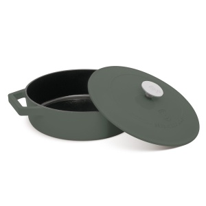 Cratiță din fontă emailată Berlinger Haus BH 6262, cu capac, 26 cm, verde mat - Img 2