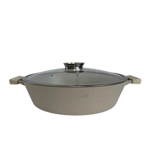 Cratita marmorata cu capac 36 CM RL-MR36ML Royalty Line - crem - Img 1