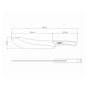 Cutit pentru carne cu lama de 24.1 cm Churrasco Black Tramontina 22844110, fabricat in Brazilia - Img 3