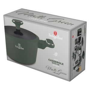 Oală cu capac 20 cm, 2.5L – Berlinger Haus Green Matte Collection BH 8200, verde, cu strat antiaderent din titan, design modern, compatibilă cu toate plitele - Img 8