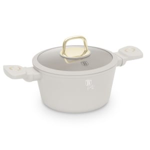 Oala cu capac 20 cm, 2,5L Sahara Berlinger Haus BH 8070, strat antiaderent, crem