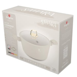 Oala cu capac 30 cm, 8L Sahara Berlinger Haus BH 8073, strat antiaderent, crem