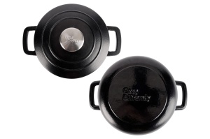 Oală fontă emailată cu capac 20 cm 2,7 L Negru Fontestic Cosy & Trendy 9967204 - Img 2