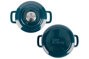 Oală fontă emailată cu capac 20 cm 2,7 L Verde Heron Fontestic Cosy & Trendy 9967203 - Img 2