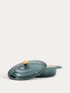 Oala fonta emailata joasa Andreas, Homla, 28 cm, 2,5 l, verde ombre 777615 - Img 2