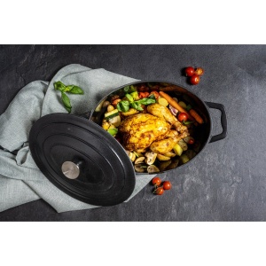 Oală fontă emailată ovală 5,1 L Negru mat Castard Cosy & Trendy 2601659 - Img 2