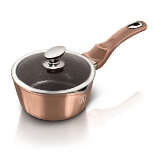 Oala Marmorata Cu Capac 16 Cm Rose Gold Metalic Line Berlinger Haus Bh 1524n