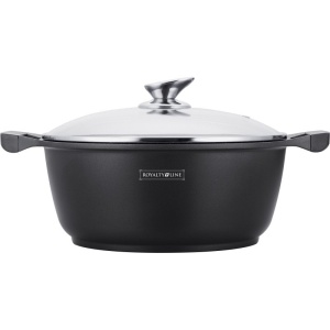 Oală marmorată cu capac sticlă 7L, 30 cm – Royalty Line BS30M, antiaderentă și durabilă