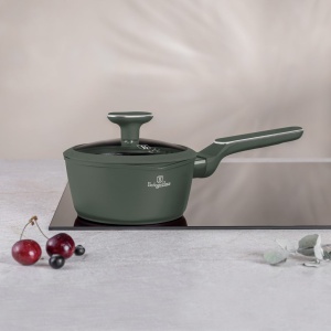 Oală pentru sos cu capac 16 cm – Berlinger Haus Green Matte BH 8155, verde mat, antiaderentă titan, compatibilă inducție - Img 4