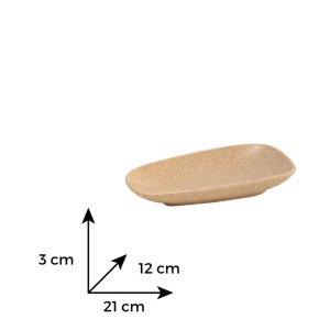 Platou ceramica 21 cm VILLARTE TETRIS TRP 21, asimetric, crem
