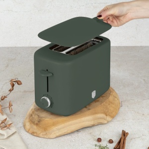 Prăjitor de pâine cu fante extra-late, 750 W, 6 niveluri – Berlinger Haus Green Matte BH 9705, verde mat, capac anti-praf - Img 3