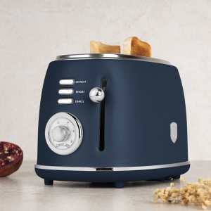 Prăjitor de pâine cu fante extra-late, 850 W, 6 niveluri – Berlinger Haus Deep Sea BH 9765, design rustic, albastru mat - Img 17