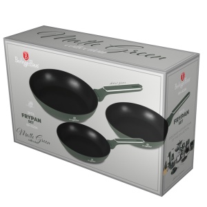 Set 3 tigai Green Matte Berlinger Haus BH 8206, antiaderente, verzi