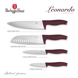 Set 4 cutite Leonardo Berlinger Haus BH 2958, visiniu