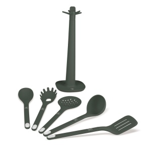 Set 5 ustensile de bucătărie cu suport rotativ – Berlinger Haus Green Matte LP-BH-265, verde mat, rezistente până la 230°C - Img 12
