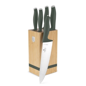 Set cutite 6 piese, cu suport bambus Green Matte Collection Berlinger Haus BH 2751 - Img 1