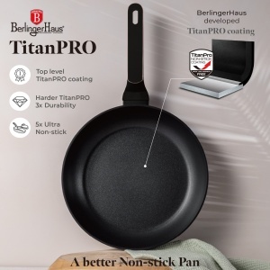 Set oale si tigai 15 piese Black Rose Berlinger Haus BH 8363, negre, înveliș antiaderent titan, compatibile inducție - Img 9