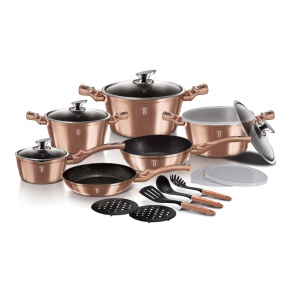 Set oale marmorate 18 piese Rose Gold Berlinger Haus BH 7034