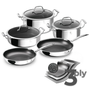 Set oale și tigăi inox 8 piese Eternal Berlinger Haus BH 8959, suprafață 3D antiaderentă, compatibile inducție și cuptor - Img 3