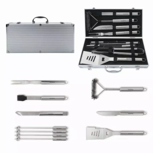 Set ustensile pentru gratar/BBQ, 10 piese, inox, Klausberg KB7901 - Img 3