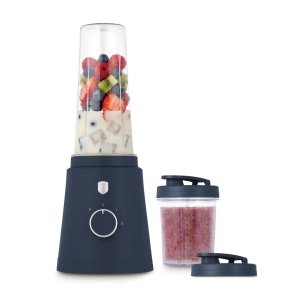Smoothie maker 320 W cu 2 recipiente de voiaj – Berlinger Haus Deep Sea BH 9882, albastru mat, zdrobește gheața