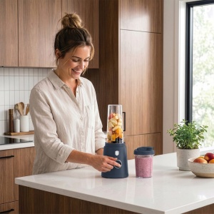 Smoothie maker 320 W cu 2 recipiente de voiaj – Berlinger Haus Deep Sea BH 9882, albastru mat, zdrobește gheața - Img 11