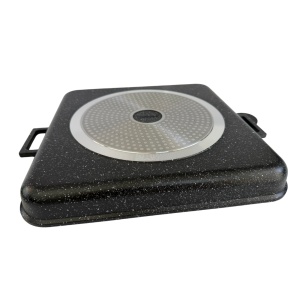 Tava marmorata grill cu capac, 34 CM, patrata, Herzog HR 5233 - Img 2