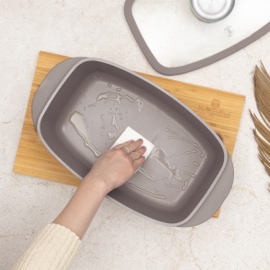 Tavă roaster cu capac 32x21 cm, 6L – Berlinger Haus Taupe Collection BH 8778, gri, antiaderentă, ideală pentru friptură la cuptor, cu strat titan - Img 5