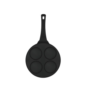 Tigaie cu 4 forme pentru clatite 26 cm Black Rose Berlinger Haus BH 7795, strat antiaderent, neagra