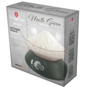 Cantar de bucatarie cu bol 5 kg Green Matt Berlinger Haus BH 9619 - Img 2